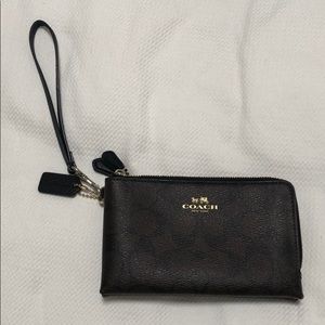 Coach double pocket wristlet